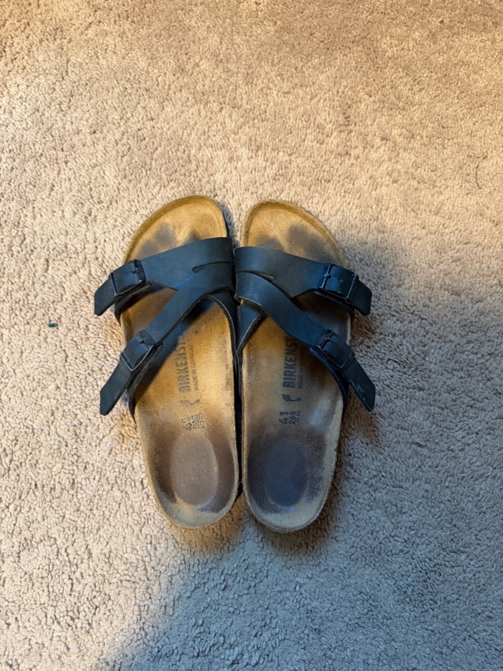 Birkenstock Black Double-Strap Cross Slides